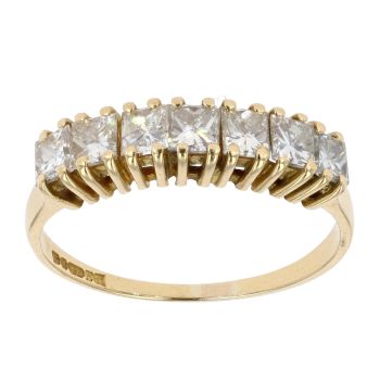 18ct Yellow Gold 1.25ct Princess Cut Diamond Eternity Ring