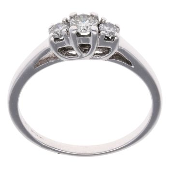 18ct White Gold 0.33ct Brilliant Cut Diamond Trilogy Ring