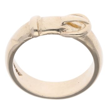 9ct Yellow Gold Plain Buckle Ring