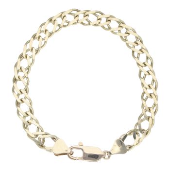 9ct Yellow Gold Double Curb Bracelet 7"