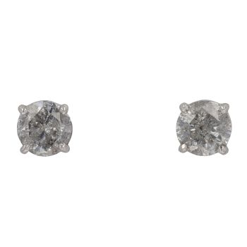 14ct White Gold 2.00ct Brilliant Cut Diamond Stud Earrings