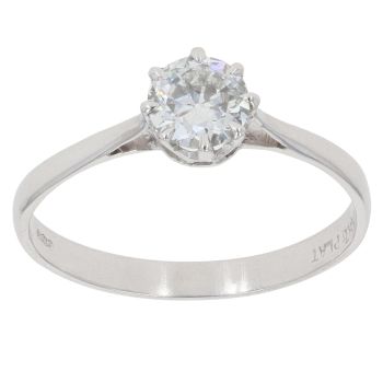 Platinum 0.50ct Transitional Cut Diamond Solitaire Ring