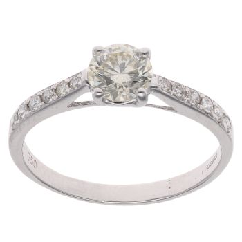 18ct White Gold 1.00ct Brilliant Cut Diamond Solitaire Ring