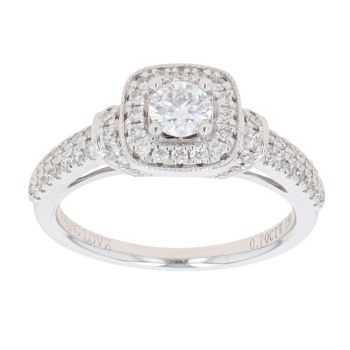 Vera Wang 18ct White Gold 0.70ct Brilliant Cut Diamond Cluster Ring