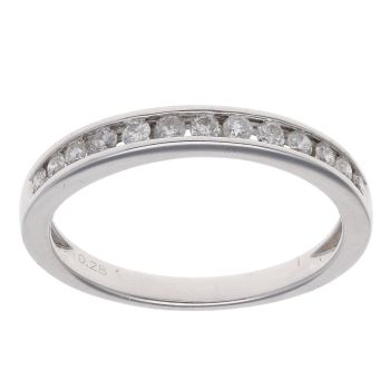 9ct White Gold 0.28ct Brilliant Cut Diamond Half Eternity Ring
