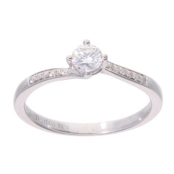 18ct White Gold 0.22ct Diamond Solitaire Ring