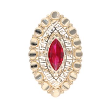 14ct Yellow Gold Red Gemstone Ring