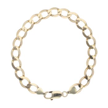 9ct Yellow Gold Curb Bracelet 8"
