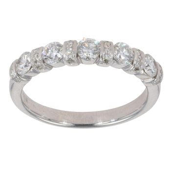 9ct White Gold 0.60ct Brilliant Cut Diamond Half Eternity Ring