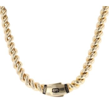 14ct Yellow Gold Monaco Loop Plain Lock Chain 18"