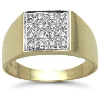 9ct Yellow Gold 0.25ct Diamond Signet Ring