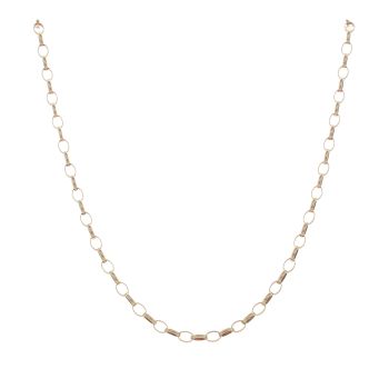9ct Yellow Gold Oval Belcher Chain 18"