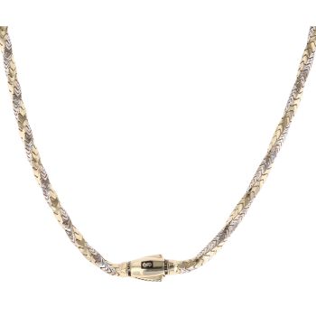 14ct Yellow And White Gold Monaco Spin Plain Lock Twist Chain 22"