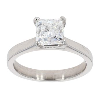 Platinum 1.51ct Princess Cut Diamond Solitaire Ring