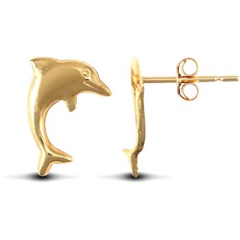 9ct Yellow Gold Dolphin Studs