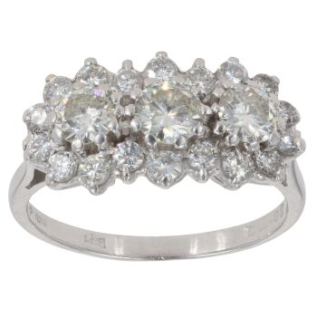 18ct White Gold 2.00ct Brilliant Cut Diamond Cluster Ring