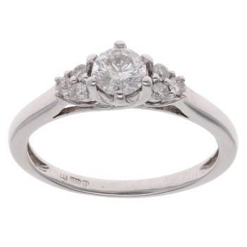 18ct White Gold 0.55ct Brilliant Cut Diamond Dress Ring