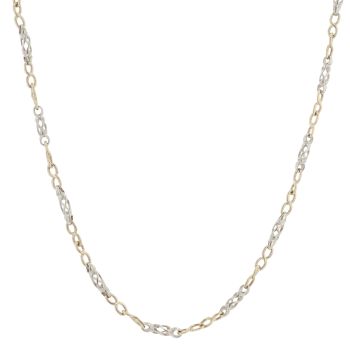 9ct Yellow And White Gold Fancy Chain 18"