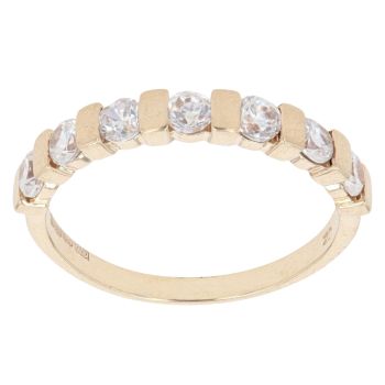 9ct Yellow Gold Cubic Zirconia Half Eternity Ring