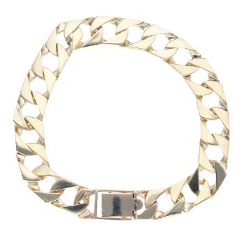 9ct Yellow Gold Bark Textured Curb Bracelet 8.5"