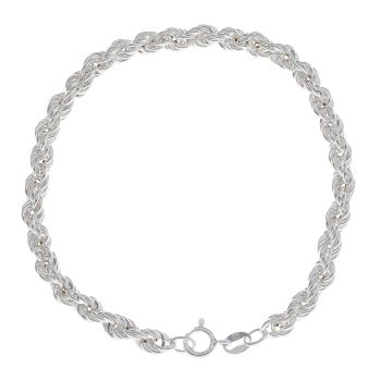 Silver Rope Bracelet 7" By Icesia