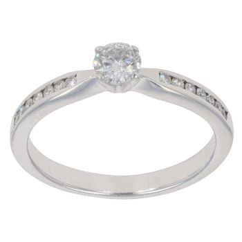 9ct White Gold 0.50ct Brilliant Cut Diamond Solitaire Ring