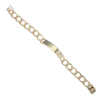 9ct Yellow Gold Curb ID Bracelet 9.5"
