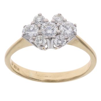 18ct Yellow Gold 0.70ct Diamond Cluster Ring