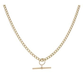 9ct Yellow Gold Curb T-bar Chain 20"