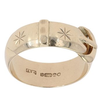 9ct Yellow Gold Buckle Ring