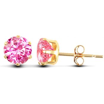 9ct Yellow Gold Claw Set Cubic Zirconia Studs