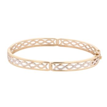 9ct Yellow And White Gold Celtic Patterned Bangle