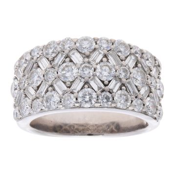 18ct White Gold 2.00ct Brilliant And Baguette Cut Diamond Ring