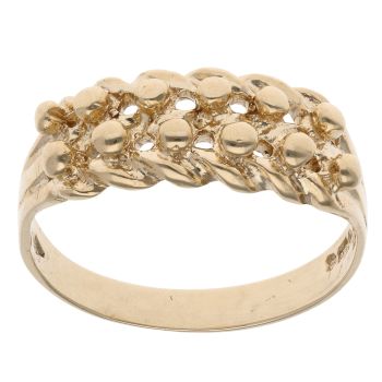 9ct Yellow Gold Two Row Keeper Ring