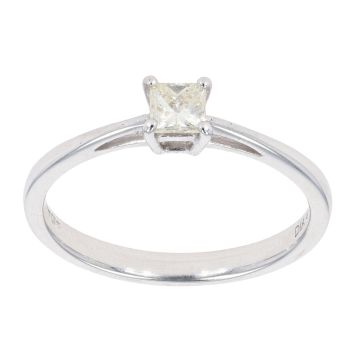 18ct White Gold 0.25ct Diamond Princess Cut Solitaire Ring