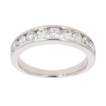 14ct White Gold 1.00ct Brilliant Cut Diamond Half Eternity Ring