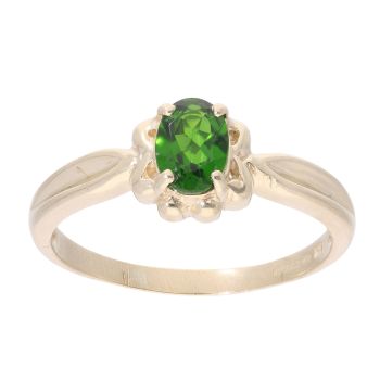 9ct Yellow Gold Diopside Single Stone Ring