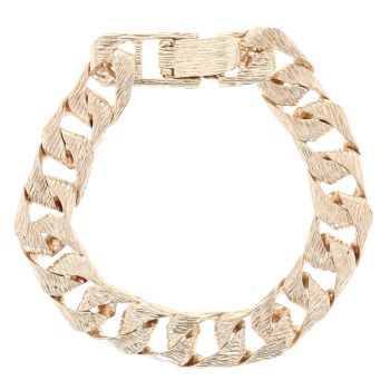 9ct Yellow Gold Bark Effect Curb Bracelet 7.5"