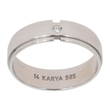 14ct White Gold Cubic Zirconia Wedding Ring 5.5mm