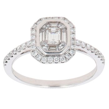 18ct White Gold 0.70ct Diamond Cluster Ring