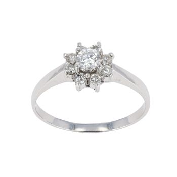 18ct White Gold 0.35ct Diamond Daisy Cluster Ring