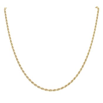 Gold Plated Silver Diamond Cut Rope Chain 18"
