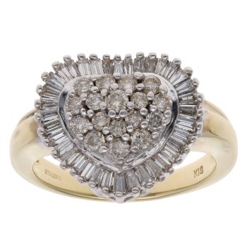 18ct Yellow Gold 1.00ct Diamond Cluster Ring