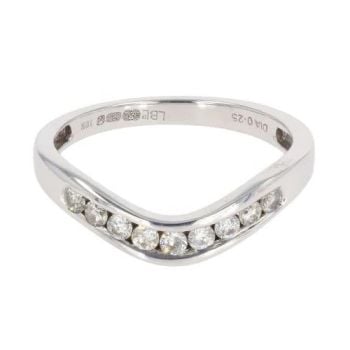 18ct White Gold 0.25ct Brilliant Cut Diamond Wishbone Ring