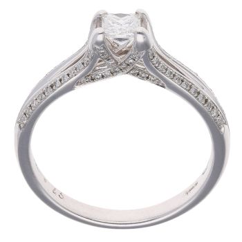 18ct White Gold 0.43ct Princess Cut Diamond Solitaire Ring
