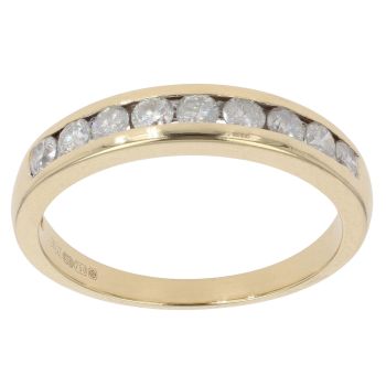 18ct Yellow Gold 0.50ct Brilliant Cut Diamond Half Eternity Ring
