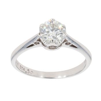 18ct White Gold 0.50ct Brilliant Cut Diamond Solitaire Ring