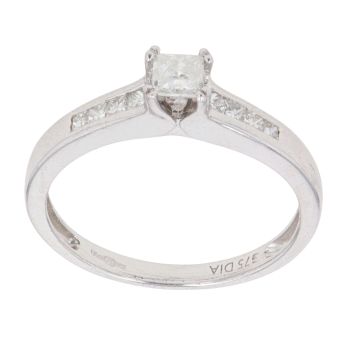 9ct White Gold 0.35ct Brilliant Cut Diamond Solitaire Ring