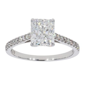 18ct White Gold 1.70cts Diamond Radiant Cut Solitaire Ring