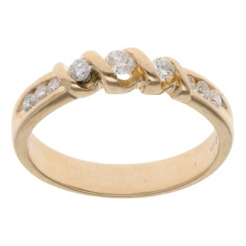 18ct Yellow Gold 0.25ct Brilliant Cut Diamond Trilogy Ring